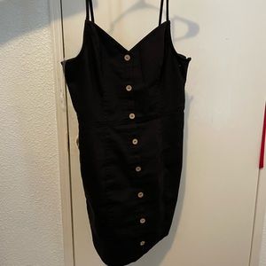 Black overall dress
